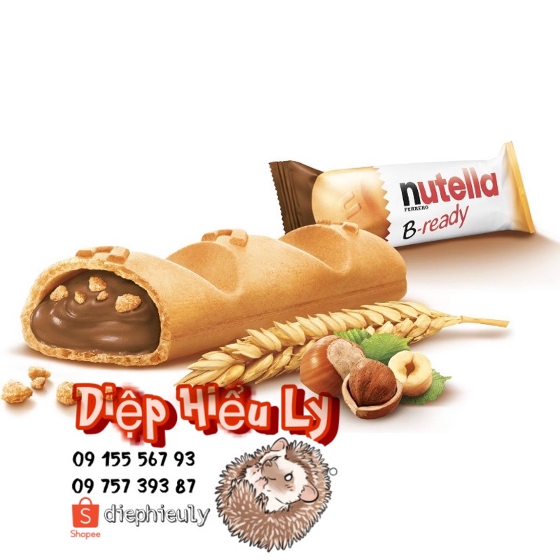 Bánh Nutella nhân kem sô cô la hạt phỉ (Nutella B-ready) hộp 15 cái