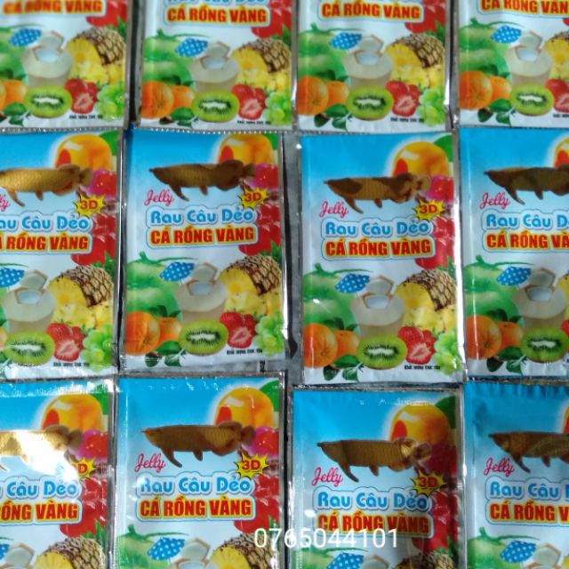 Gói rau câu dẻo 3d cá rồng vàng