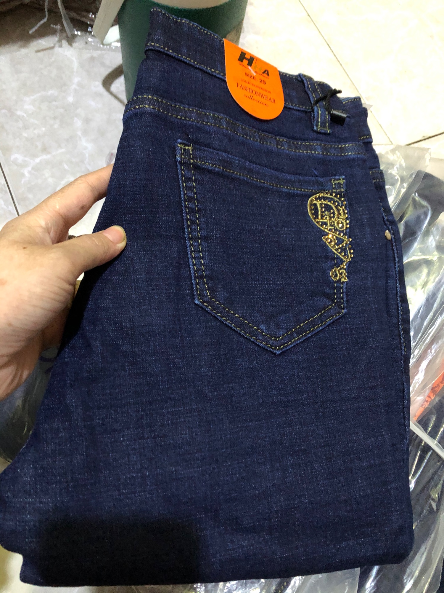 Quần jeans nữ lưng thun siêu co giãn