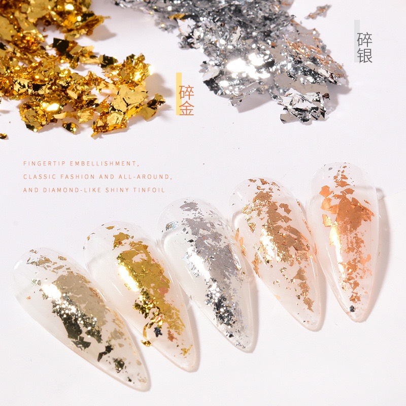 Giấy bạc nail , giấy nhún nail vàng bạc