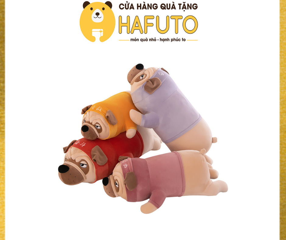 Gấu Bông Chó mặt xệ mặc áo hoodie cao cấp