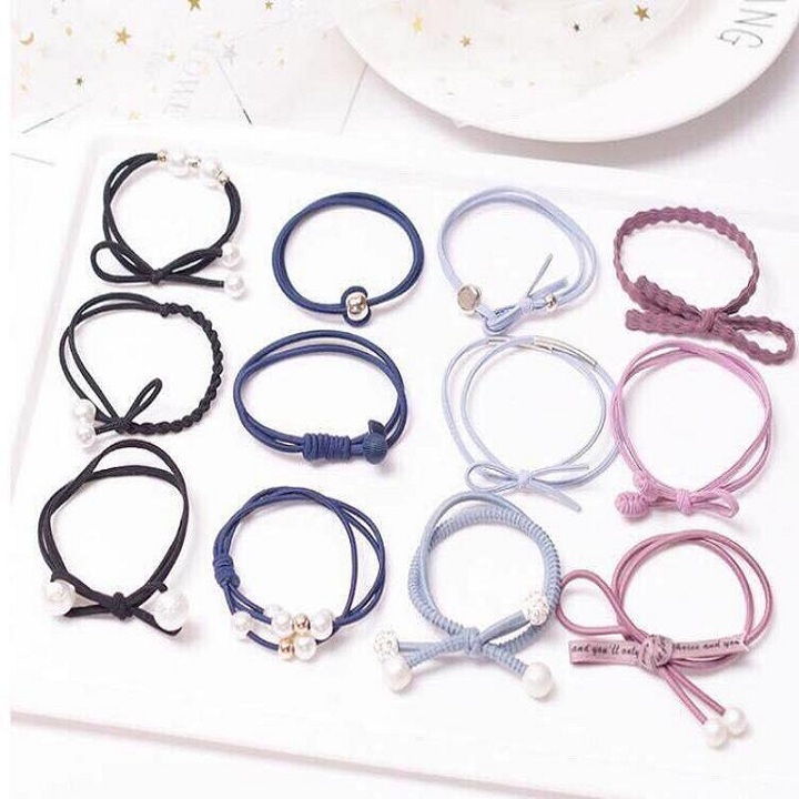 Hộp 12 Dây Cột Tóc Cho Bạn Gái Thêm Xinh