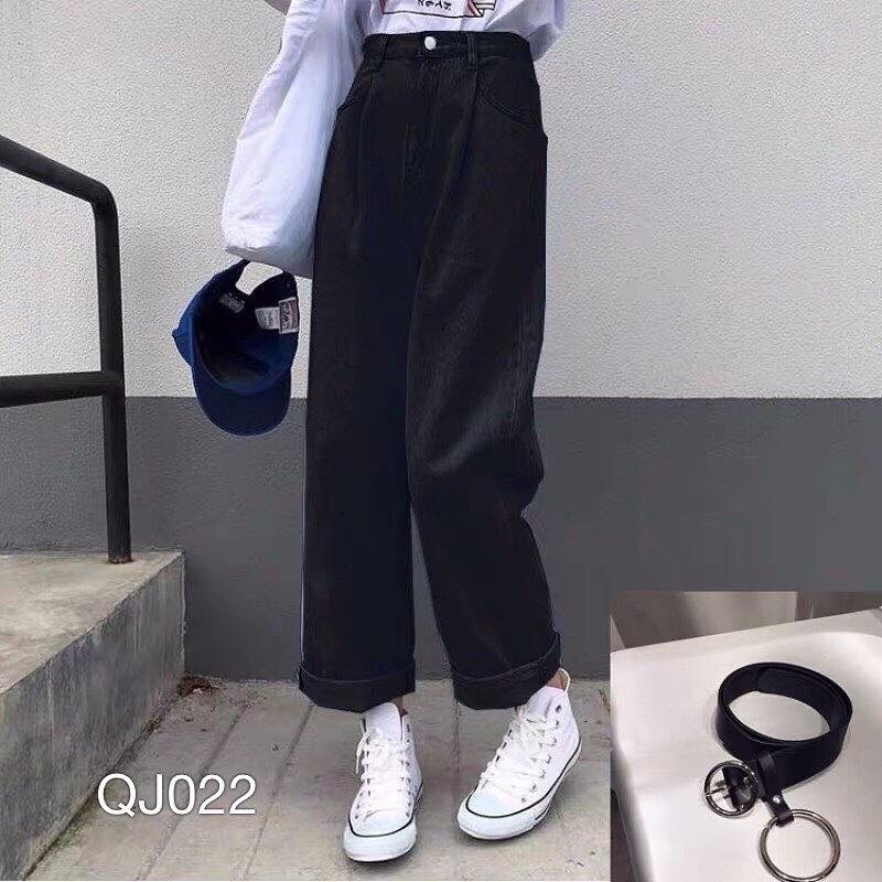[ TRỘI HƠN PHẦN CÒN LẠI!!! ] QUẦN JEAN ỐNG RỘNG NỮ CAO CẤP NITI MÀU ĐEN DÀI RỘNG CỰC KÌ THỜI THƯỢNG CỰC ƯA CHUỘNG-NL12309