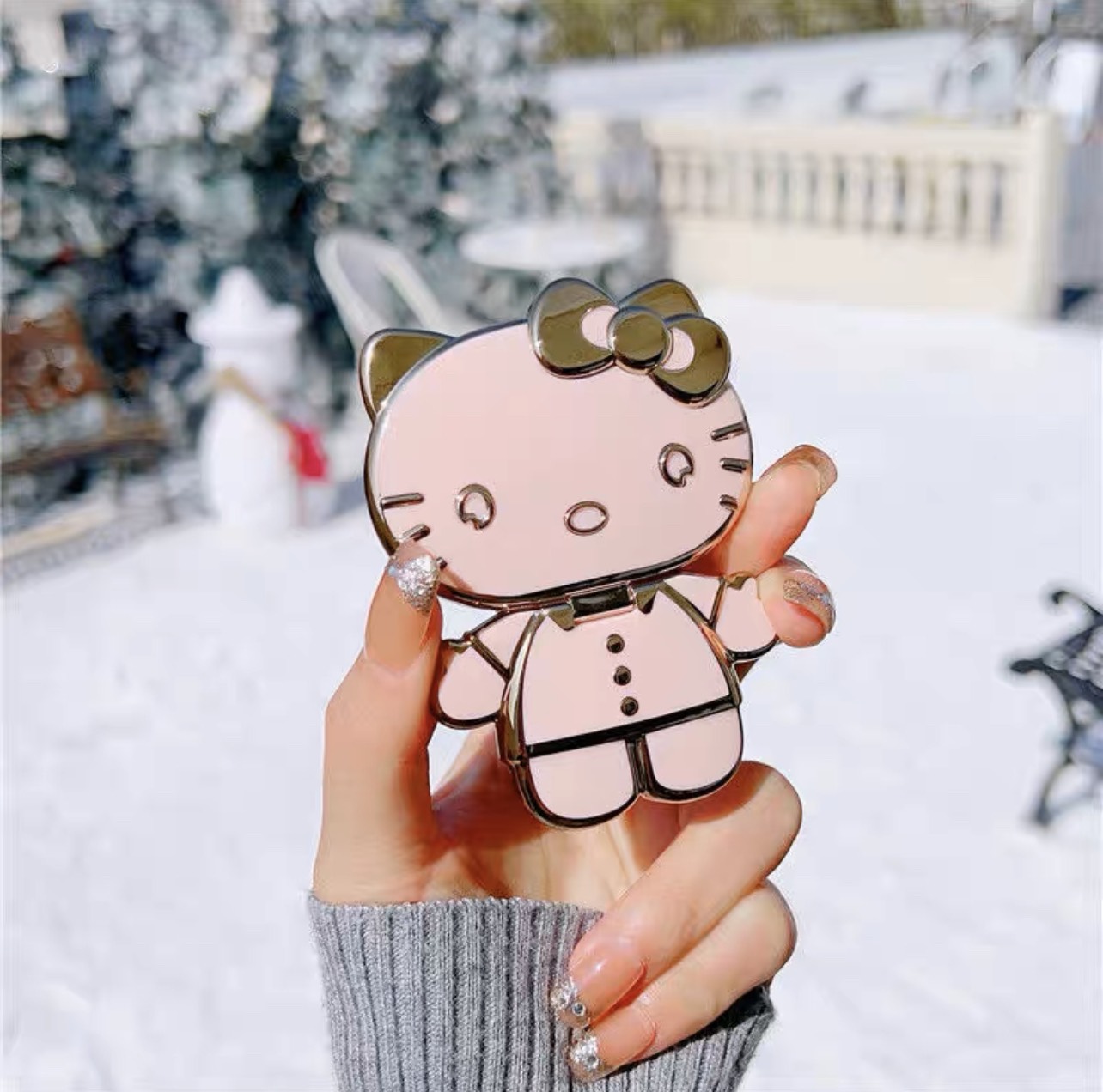 Giá đỡ kèm gương Hello Kitty