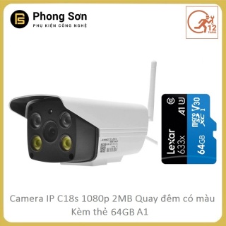 Camera IP Wifi ngoài trời C18S FHD 1080p Vstarcam, quay đêm có màu thumbnail