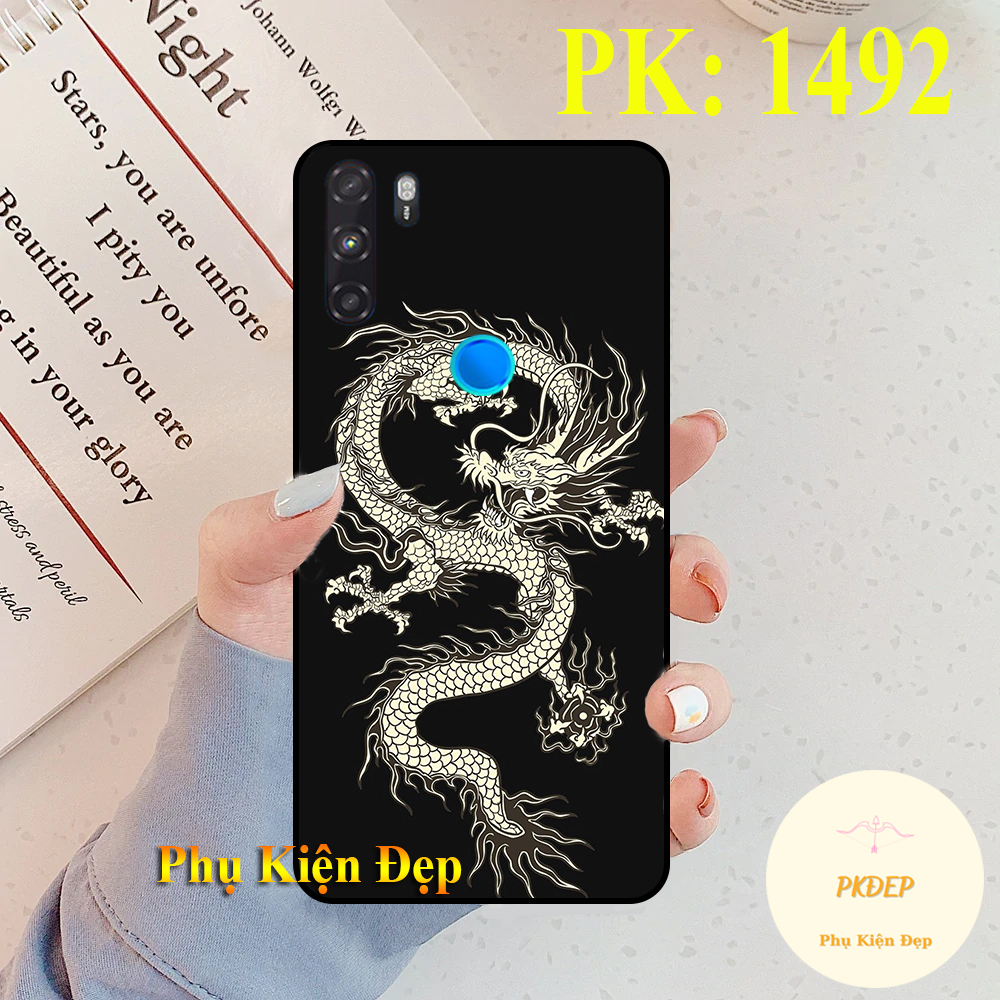 [HCM]Ốp lưng Vsmart Active 3 dẻo đen in hình rồng nghệ thuật
