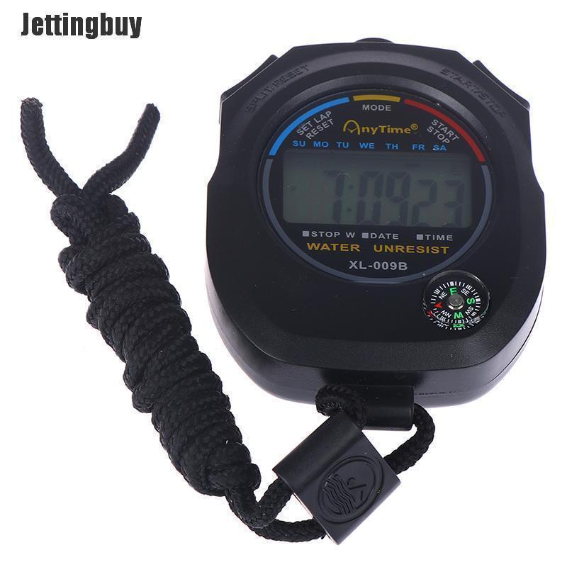 Đồng Hồ Bấm Giờ LCD Kỹ Thuật Số Chống Nước Jettingbuy Đồng Hồ Bấm Giờ Báo Thức Có Dây Đeo