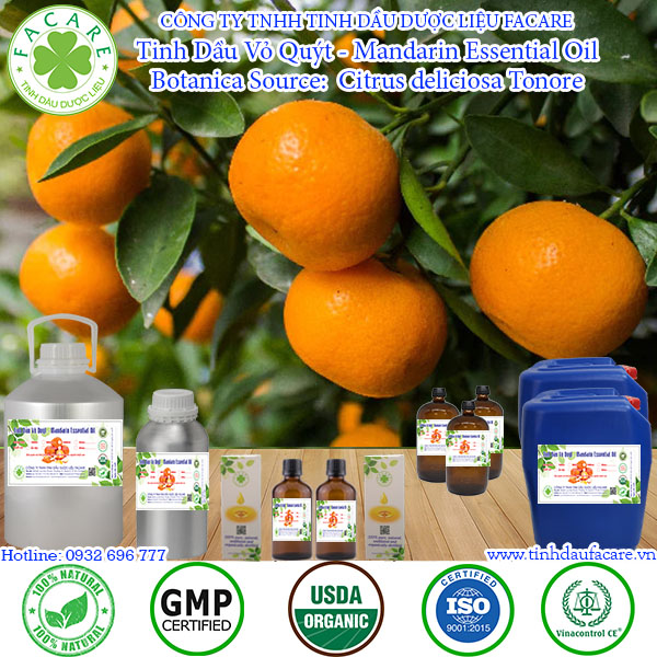 Tinh dầu Vỏ quýt mandarin essential oil - 10ml