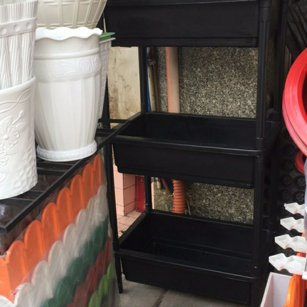 bộ khay nhựa 3 tầng trồng rau nuôi cá D65xR42xC16cm