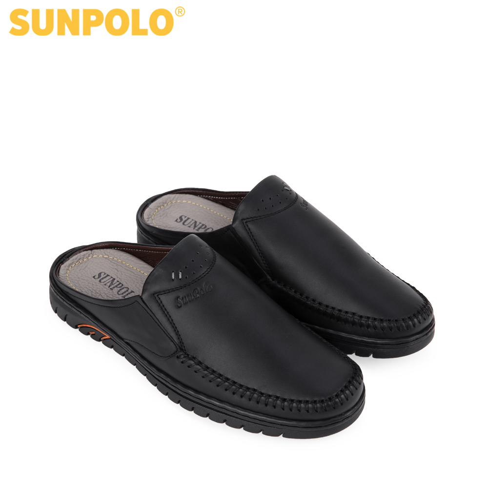 Dép Sapo nam da bò SUNPOLO SPO293 (Đen, Nâu)