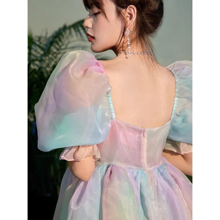 Đầm maxi đi biển cầu vồng V2- maxi ngọc lan