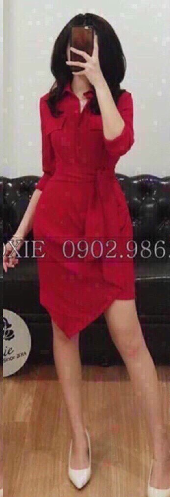 Đầm sơ mi xinh xắn bốn màu ( màu trắng, màu vàng, màu đen và màu đỏ )