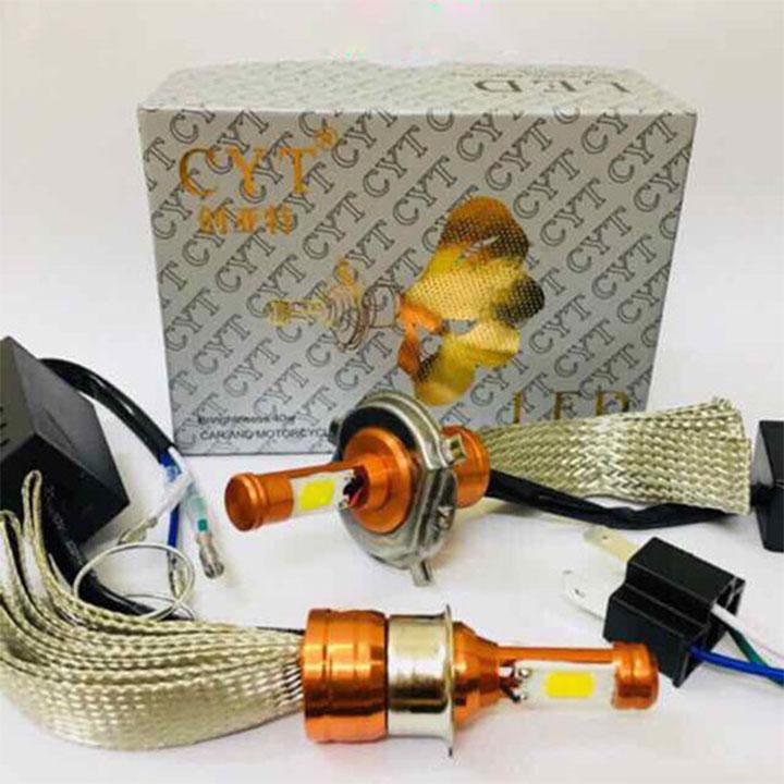 (GIẢM GÍA CHÀO HÈ ) Bóng đèn trợ sáng CYT, bóng chân H4 lắp cho xe ga và dòng xe Ware