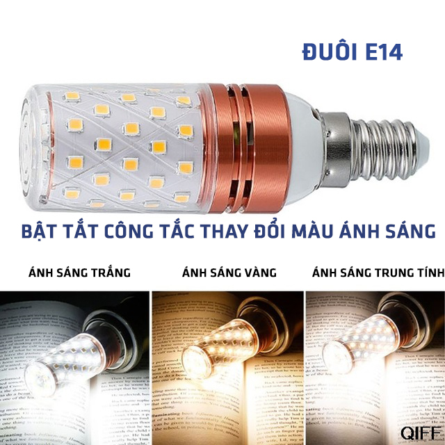 Bóng led bắp 3 chế độ ánh sáng  E14