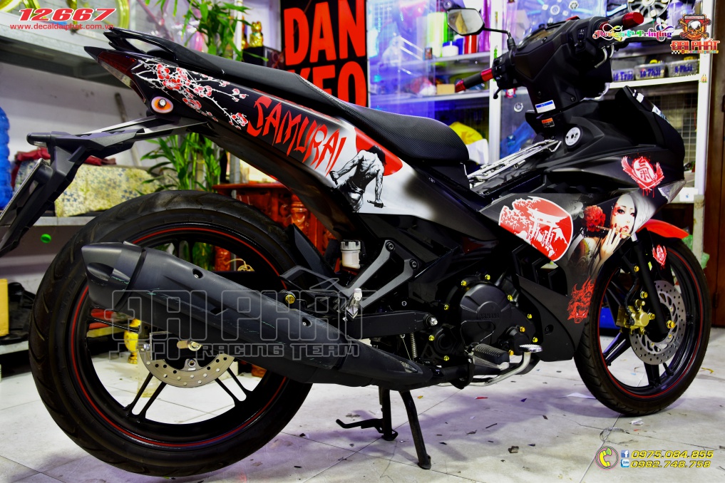 Tem Trùm Exciter 150 Samurai Đỏ Đen Nhám - E-12667