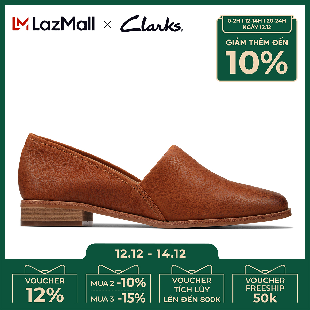 Giày Lười Da Nữ Clarks - Pure Easy