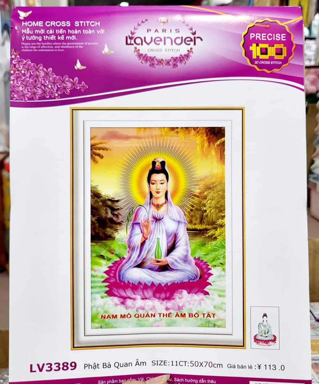 [HCM]Tranh thêu chữ thập Quan Thế Âm Bồ Tát LV3389 - kích thước 50 * 70