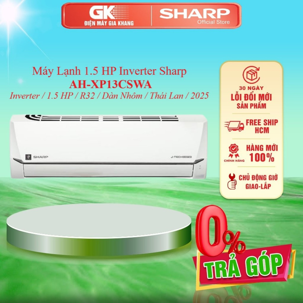 Máy lạnh Sharp Inverter 1.5 HP AH-XP13CSWA - GIAO TOÀN QUỐC