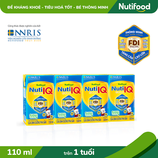 Sữa bột pha sữa Nuti IQ Gold thùng 110ml 48 hộp