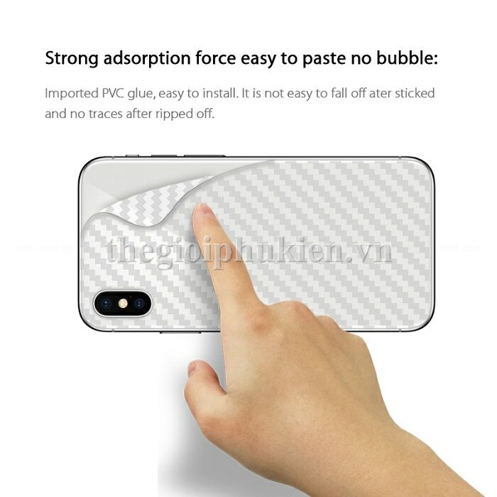Miếng dán lưng vân Carbon, các bon iPhone XS Max