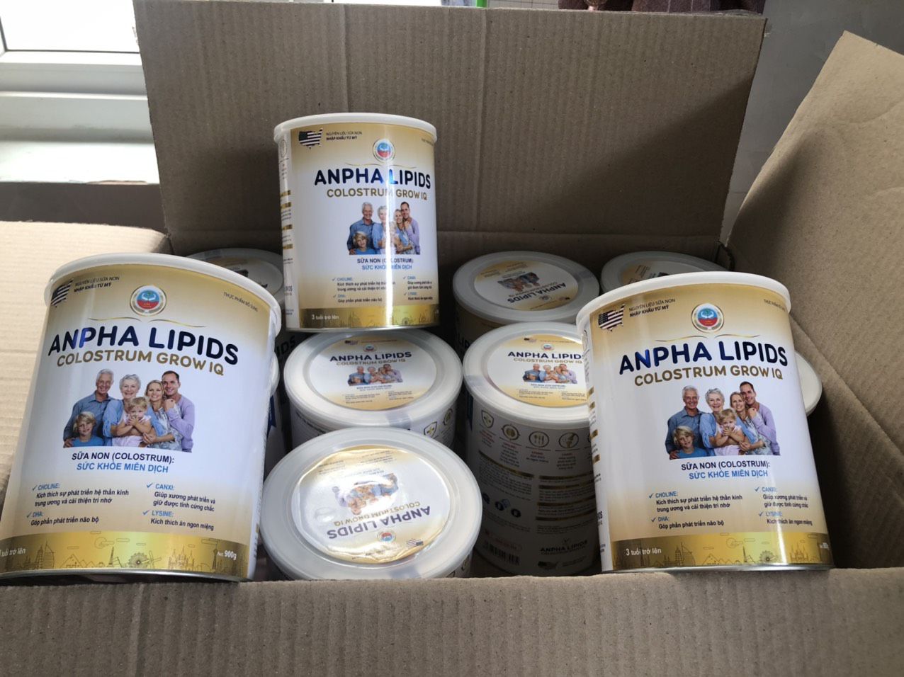 Sữa non Anpha Lipids Colostrum Grow IQ 900 gram