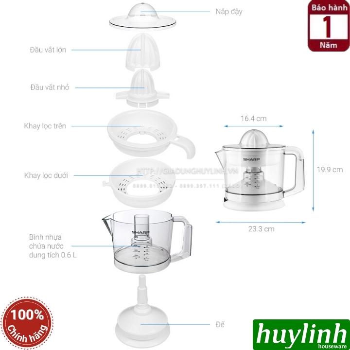 Máy vắt cam Sharp EJ-J256-WH - Công suất 25W - 2 đầu vắt