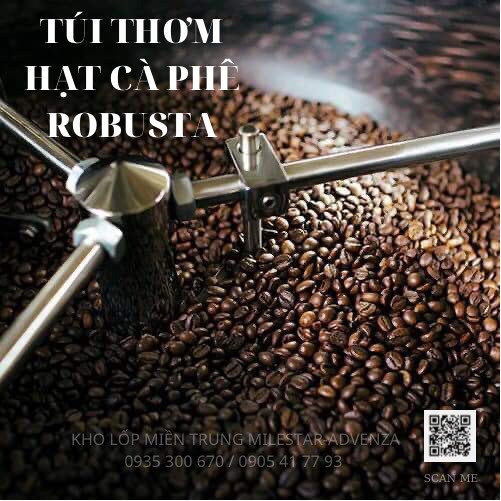 TÚI THƠM HẠT CÀ PHÊ ROBUSTA TREO XE 100G