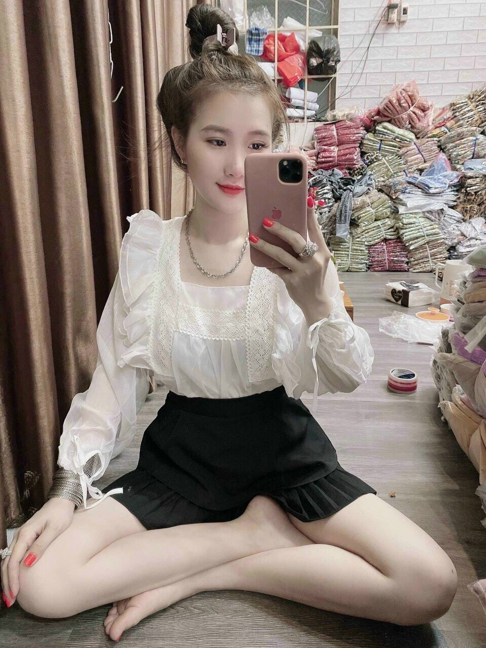 Áo Kiểu Voan Babydoll Bánh Bèo Quảng Châu Cap Cấp TTSA0777