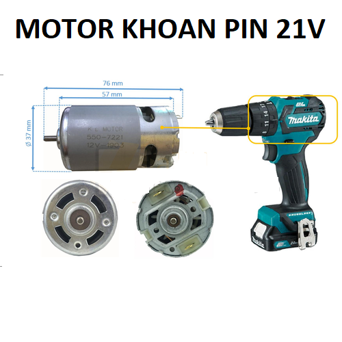 Motor khoan pin 21V
