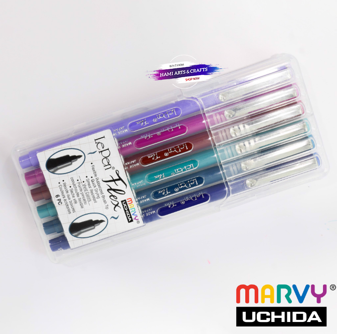 Bộ bút ngòi cọ Marvy Lepen flex 4800 brush (6 bút)