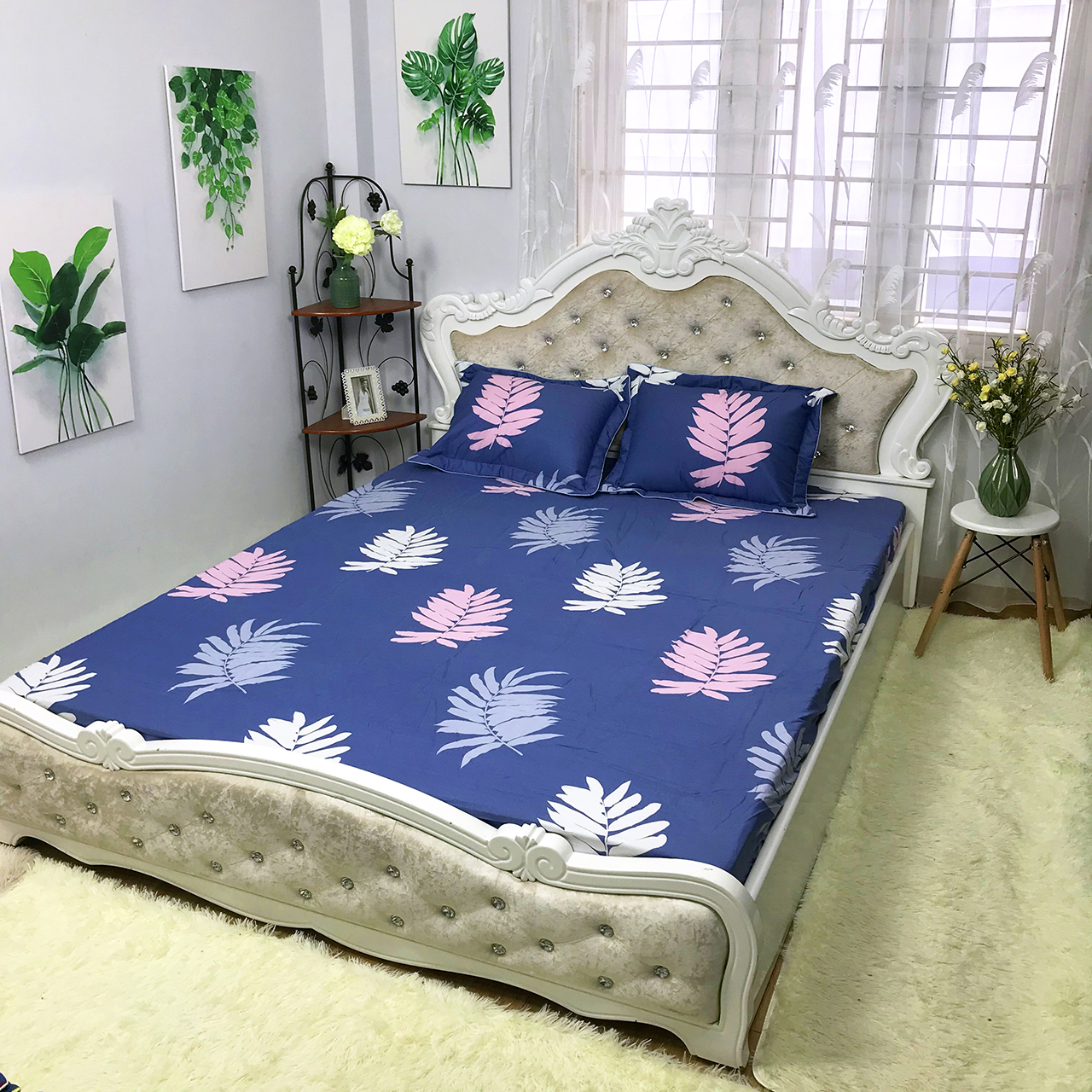 Set 3 món Cotton 100% Việt Nam CÂY DƯƠNG XỈ sang chảnh,sang trọng