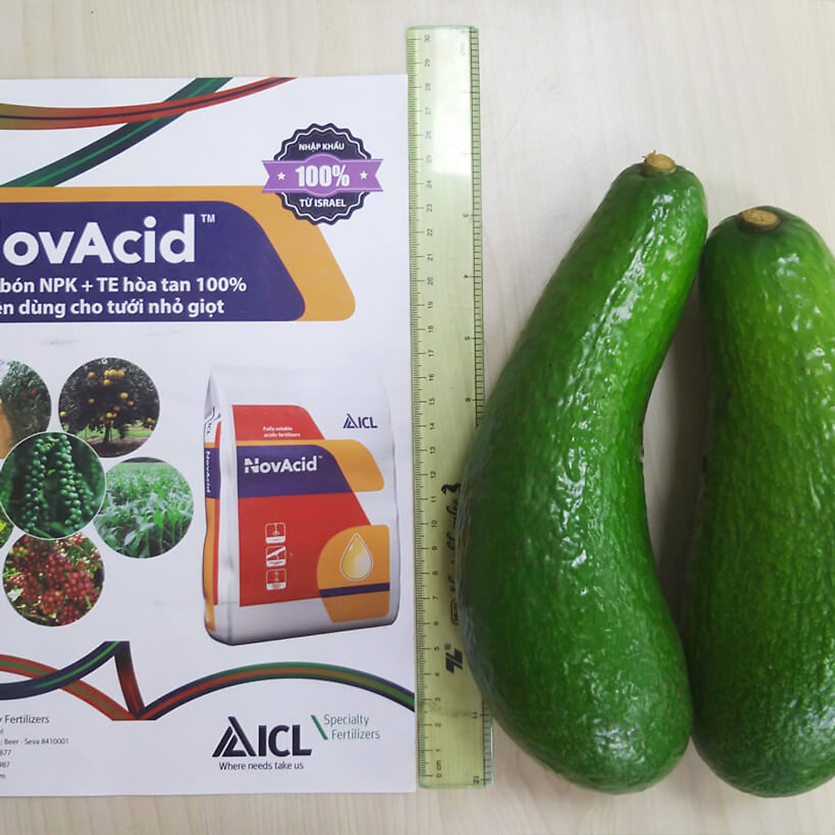 [HCM]Phân bón hòa tan Israel Novacid 12-40-36+3CaO+Te Hoà tan 100% sử dụng cho hệ thống tưới nhỏ giọt và tưới phun. Hạn chế rụng trái non thúc hoa ra màu đẹp và tăng sức đề kháng cho cây trồng