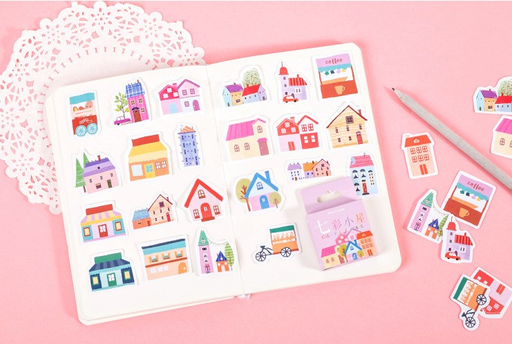 Hộp 46 stickers hình ngôi nhà