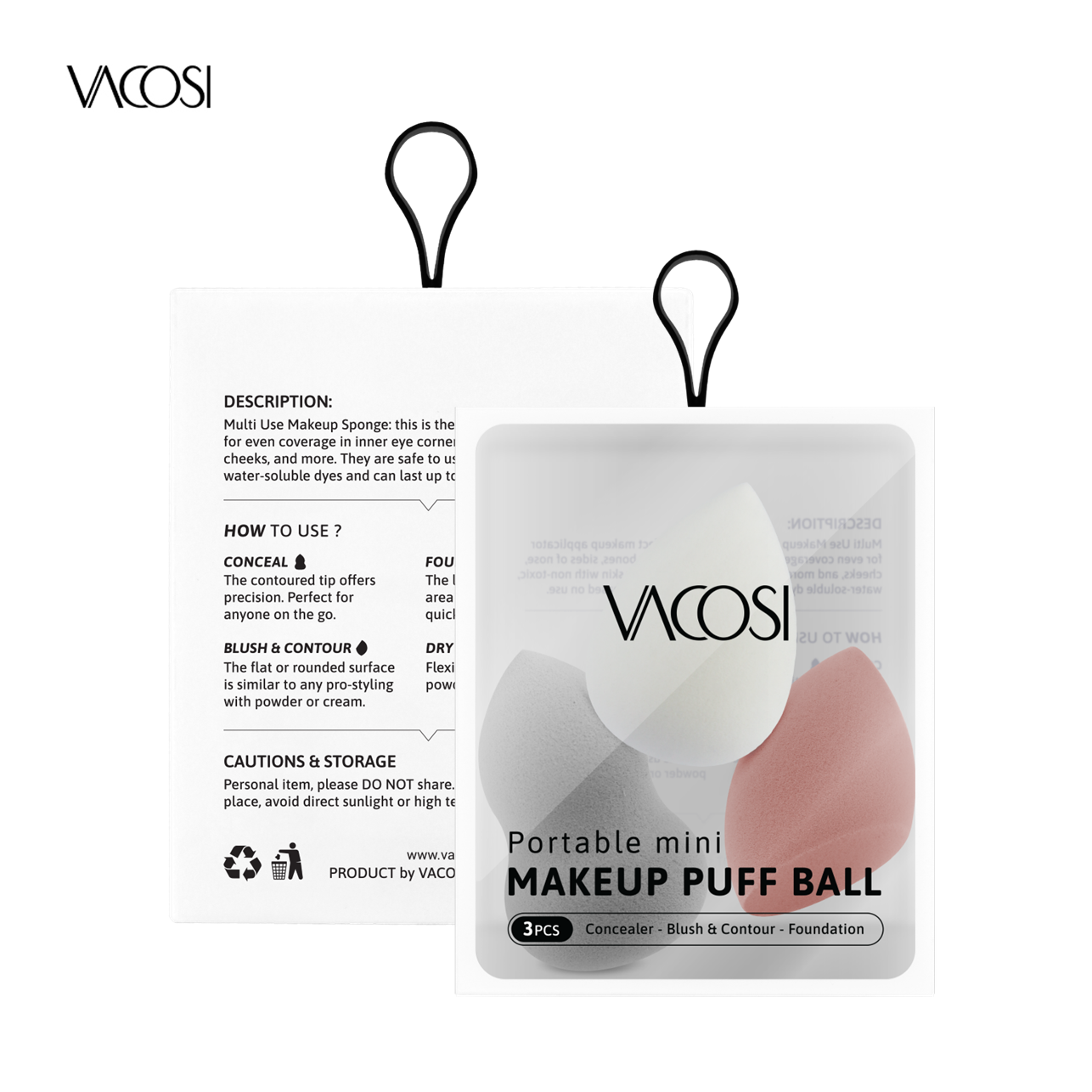 VACOSI Portable Mini Makeup Puff Ball
