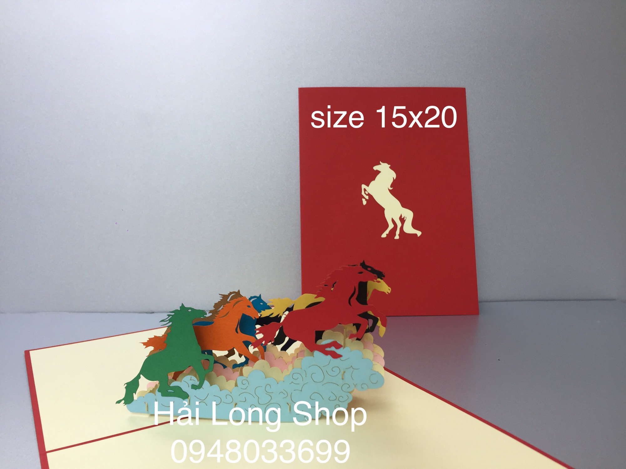 Bát Mã 1  - Horse - Thiệp 3D