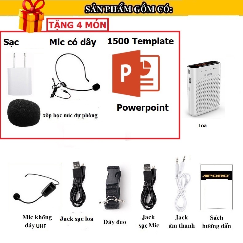 Máy trợ giảng không dây cao cấp PHILIPS SBM230 cảm ứng 1 chạm