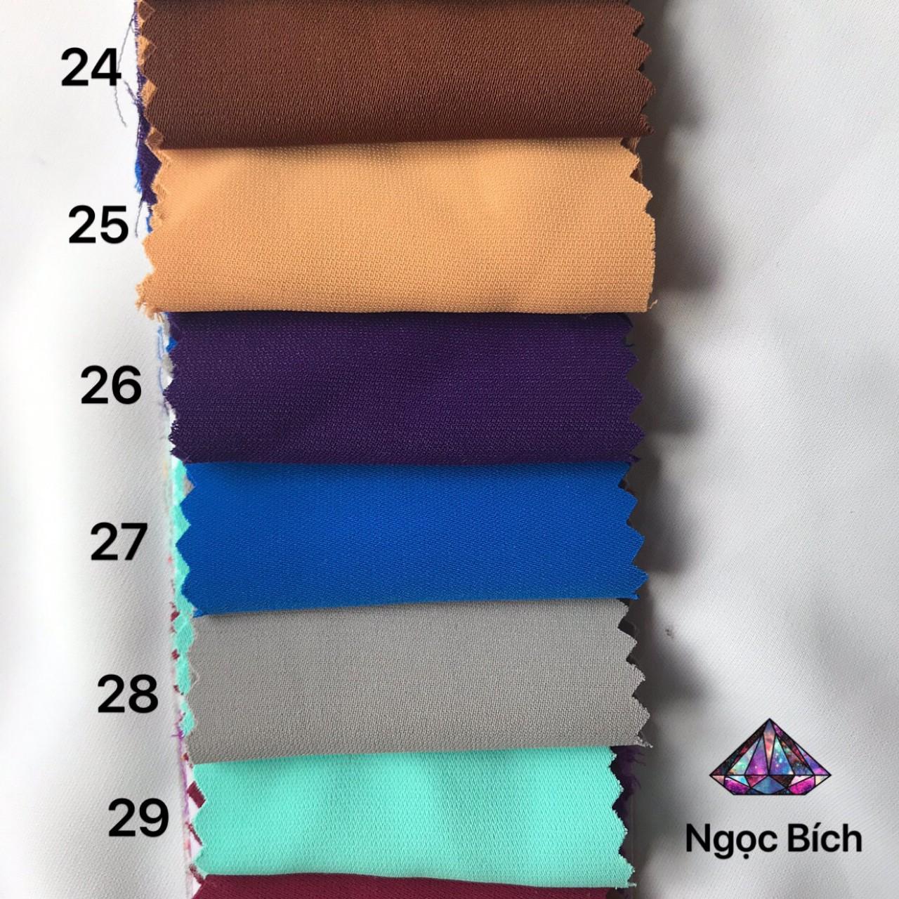 Vải lụa ngọc bích, đẹp, độc lạ (35 màu) MS650