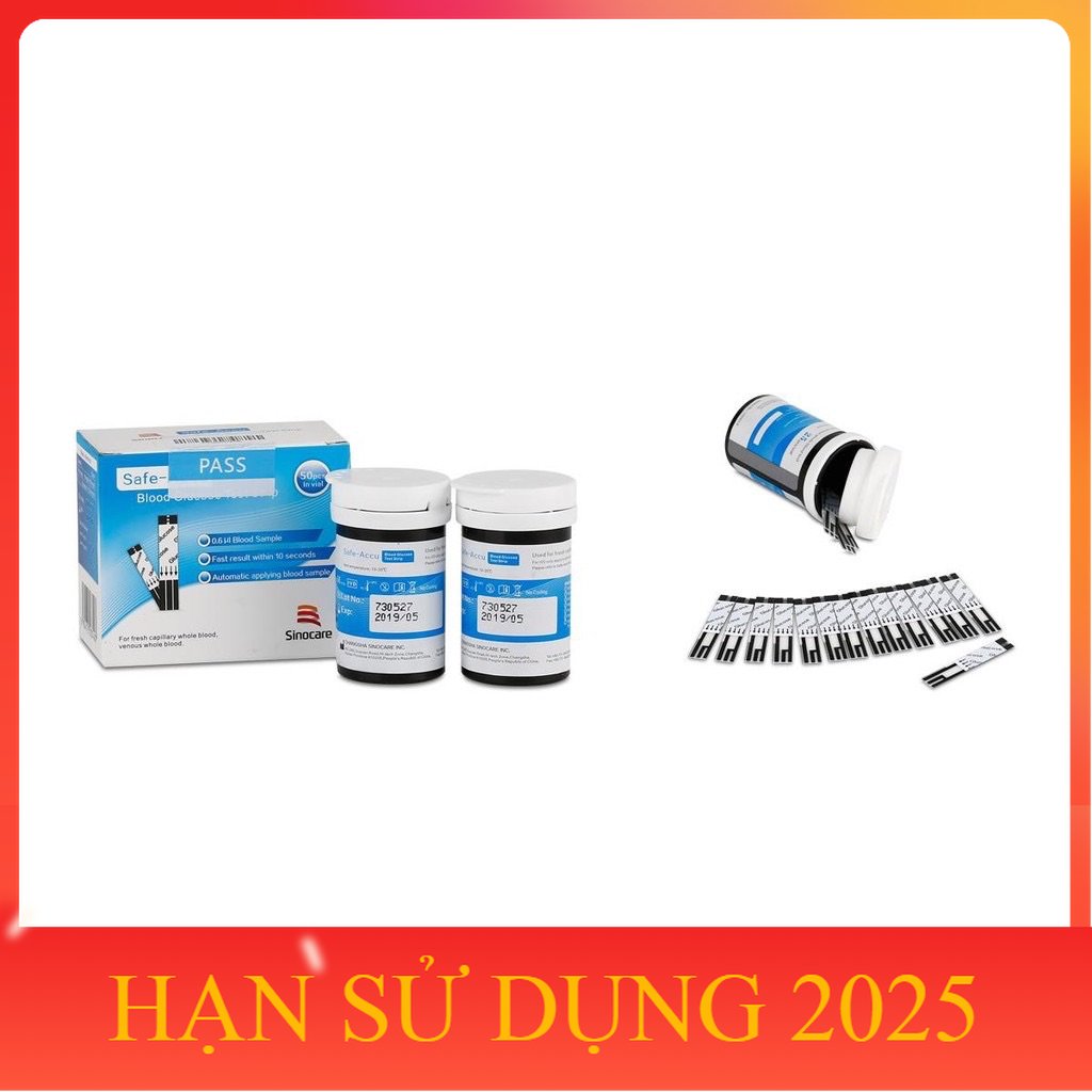 Que thử Đường Huyết Sinocare Safe Accu Hộp 50 que