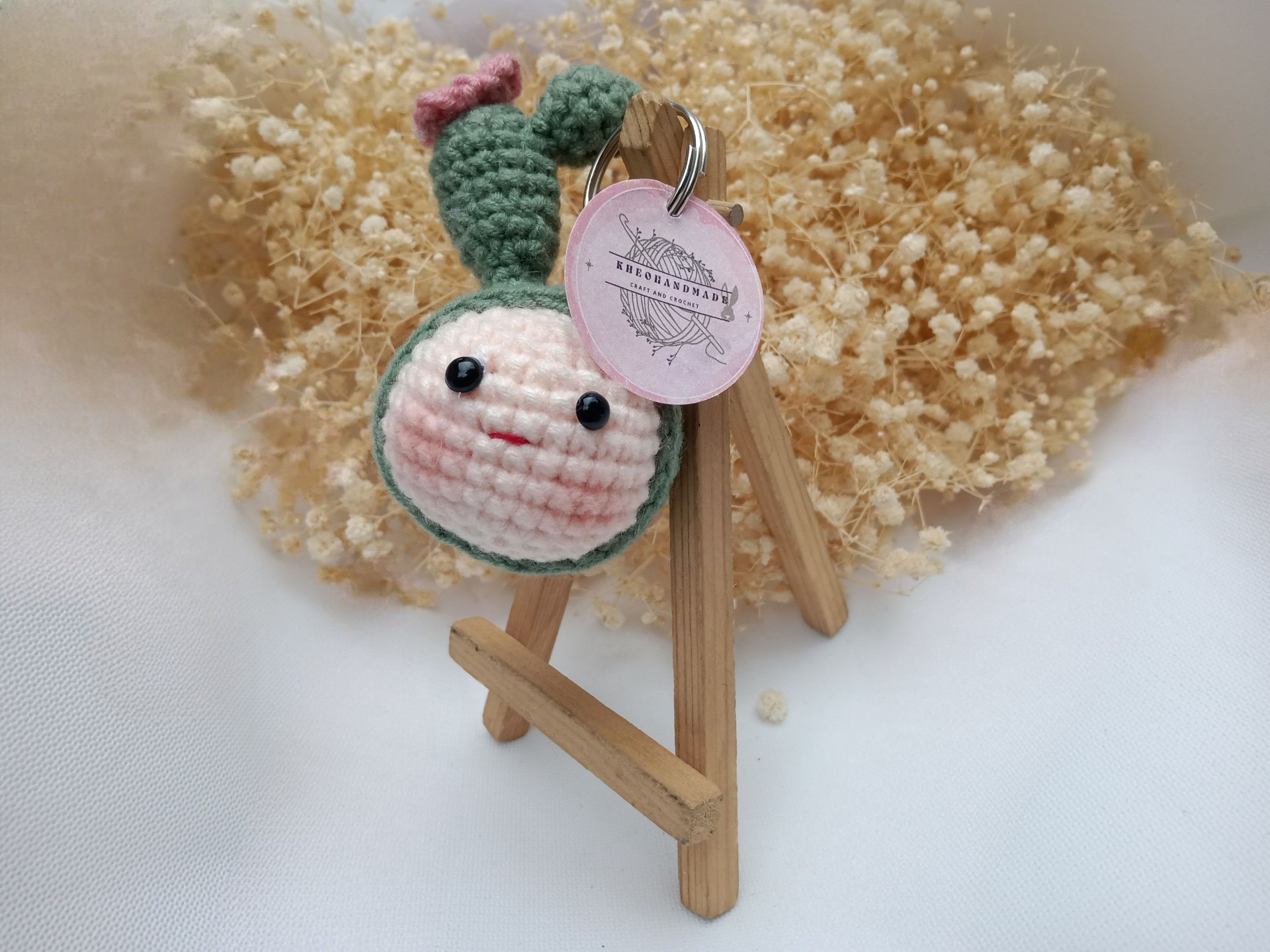Móc khoá len bông mềm mịn handmade siêu dễ thương