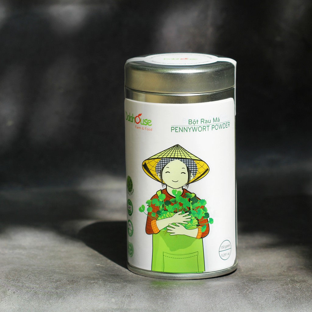 Bột Rau Má Hữu Cơ DalaHouse Hộp 150 gram ( 100% Natural Pennywort Powder)