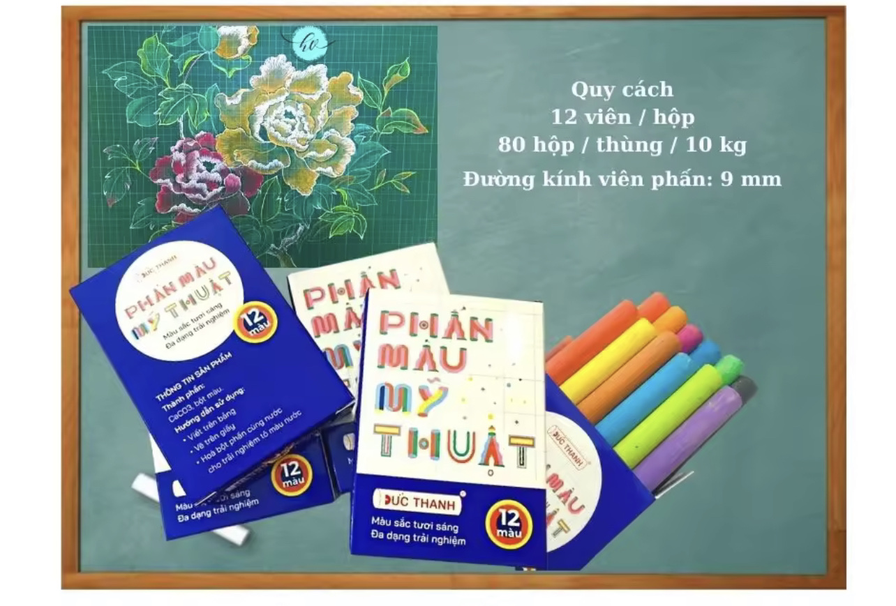 Phấn Màu mĩ thuật Đức thanh (hộp 12 màu)