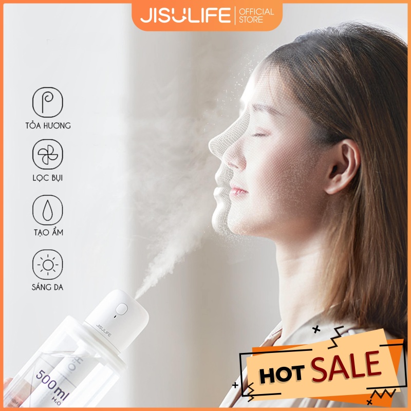 Máy phun sương Jisulife JB07 - Tạo ẩm không khí làm tươi mát cho da – Thiết kế độc lập hoạt động trên nhiều dụng cụ chứa nước khác nhau - Máy tạo độ ẩm không gian thư giãn, hoạt động nhiều giờ liên tục - Bảo hành 12 tháng chính h