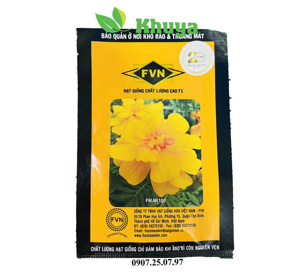 Hạt giống Hoa Vạn Thọ Ban Mai Pháp Vàng Đậm FVN FMAR100 Mỹ Alaska Gold