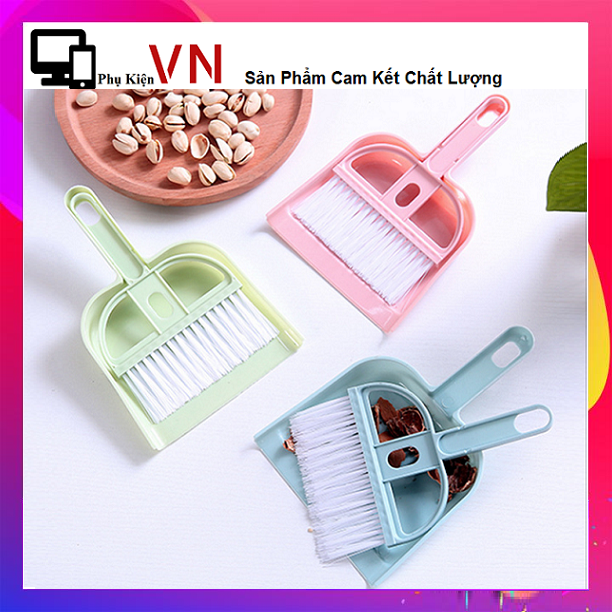 Bộ Chổi Quét Bụi Và Ki Hốt Rác Mini Đa Năng