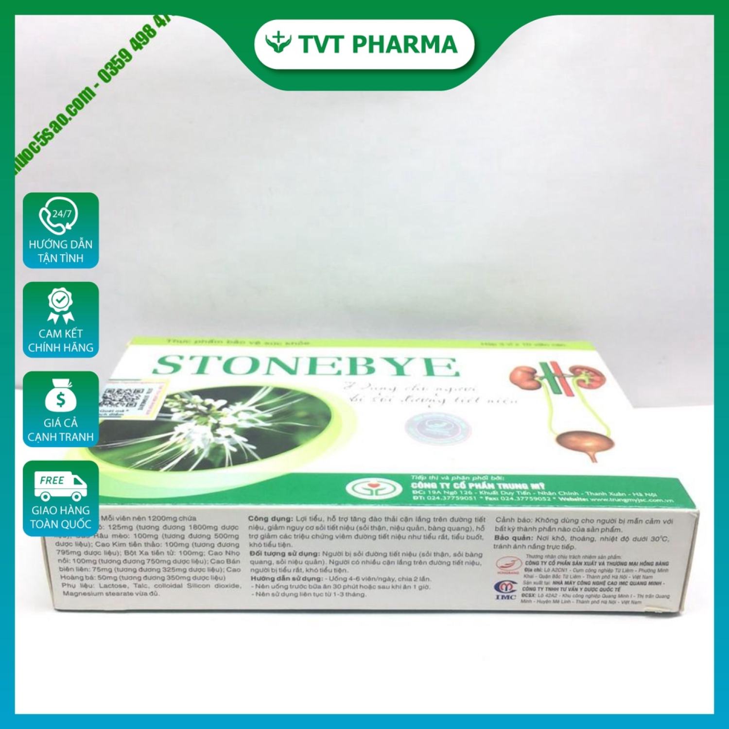[ CHÍNH HÃNG ] Viên Uống Cho Người Sỏi Thận STONEBYE STONE BYE ( Hộp 30 Viên )