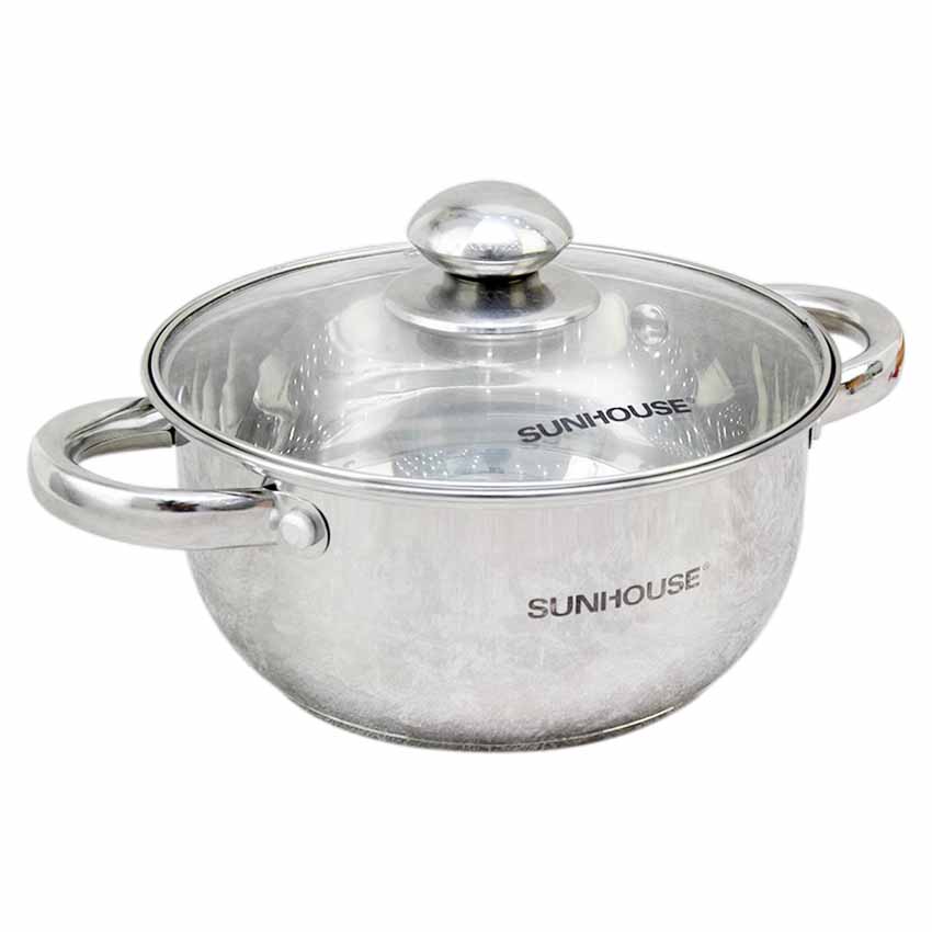 Nồi inox 3 đáy SUNHOUSE 16CM - 20 CM - 24CM