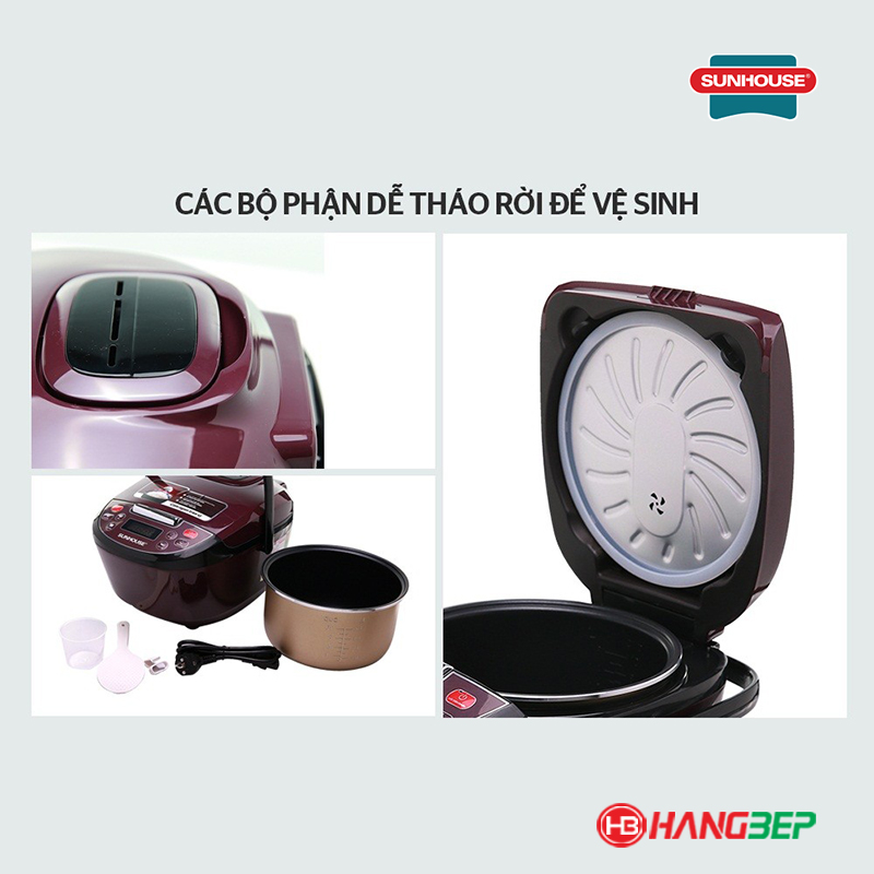 Nồi cơm điện tử chống dính 1.8 lít sunhouse shd8909 - bảo hành 12 tháng