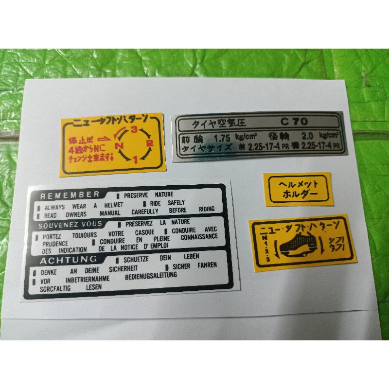 Bộ tem thông số xe Honda DD 70 hàng nhập Thái Lan