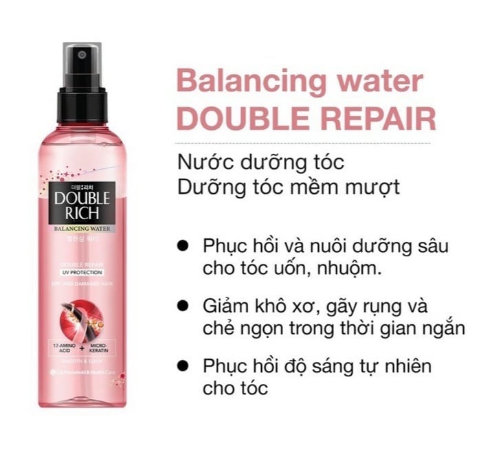 Double Rich Xịt dưỡng tóc chăm sóc tóc hư tổn ( hồng ) 250ml & 120ml