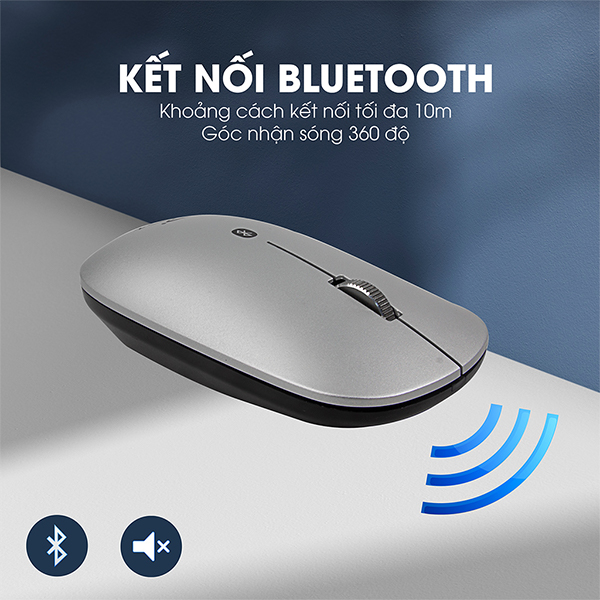 ZADEZ Chuột Kết Nối Bluetooth Silent M-371 - Chuột Không Dây Chipset Broadcom, Độ Phân Giải 1000DPI